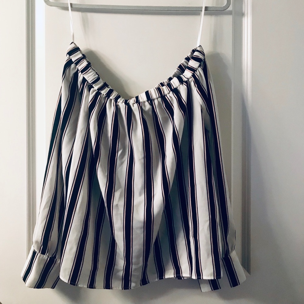 NWOT Striped Off The Shoulder Forever 21 Blouse